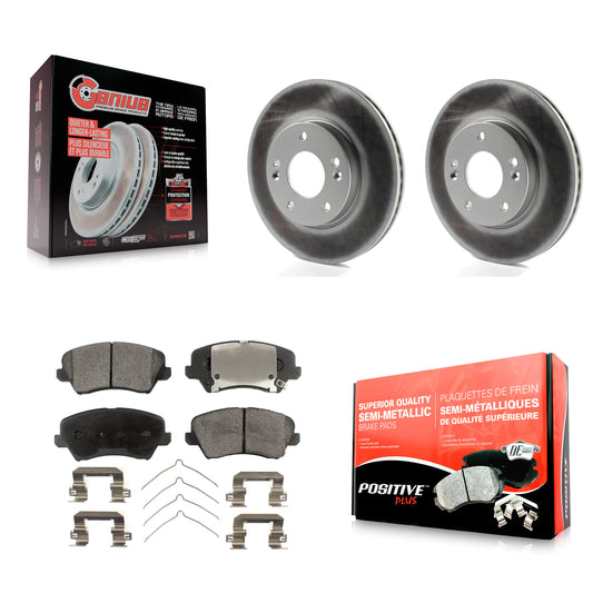 [Avant] Kit de disque (revêtu) et plaquette (semi-métallique) de frein pour Kia Forte Hyundai Veloster Elantra GT Forte5 Koup KGF-100448