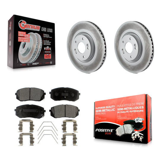 [Avant] Kit de disque (revêtu) et plaquette (semi-métallique) de frein pour Hyundai Sonata Kia Optima KGF-100454