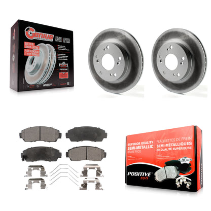 [Avant] Kit de disque (revêtu) et plaquette (semi-métallique) de frein pour 2015 Honda Civic LX SE avec Manual transmission KGF-100464