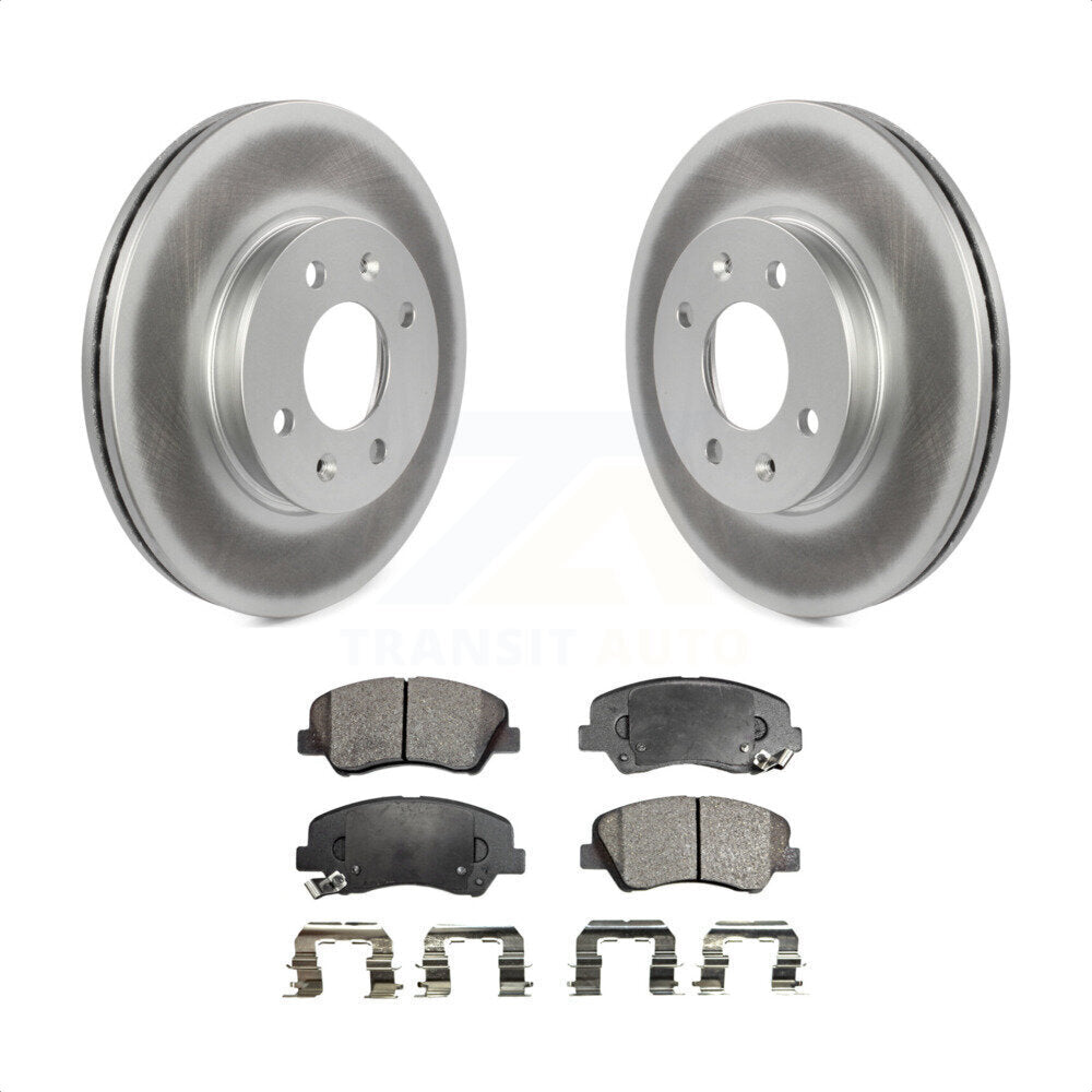 [Avant] Kit de disque (revêtu) et plaquette (semi-métallique) de frein pour Hyundai Accent Kia Rio KGF-100469 par Transit Auto