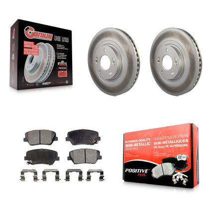 [Avant] Kit de disque (revêtu) et plaquette (semi-métallique) de frein pour Hyundai Santa Fe Sport Kia Sorento KGF-100475