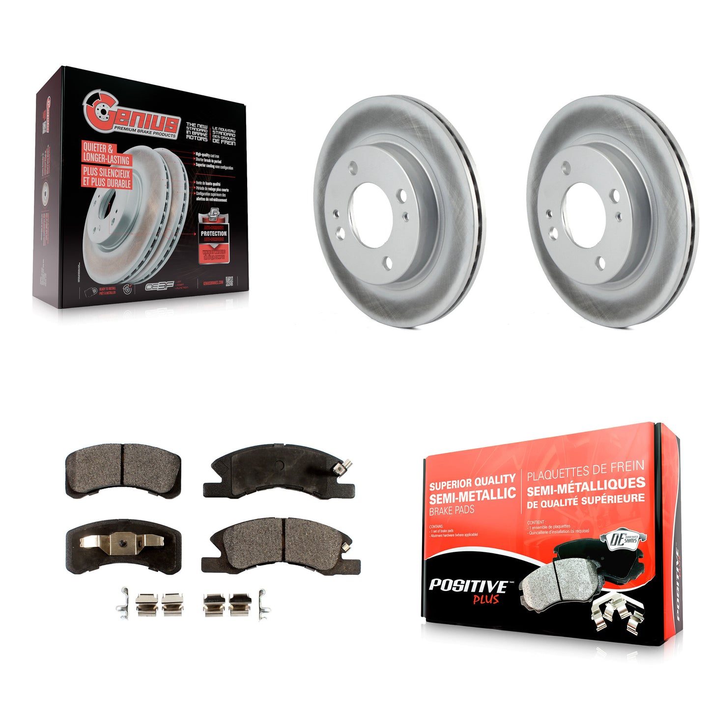 [Avant] Kit de disque (revêtu) et plaquette (semi-métallique) de frein pour 2014-2015 Mitsubishi Mirage KGF-100492