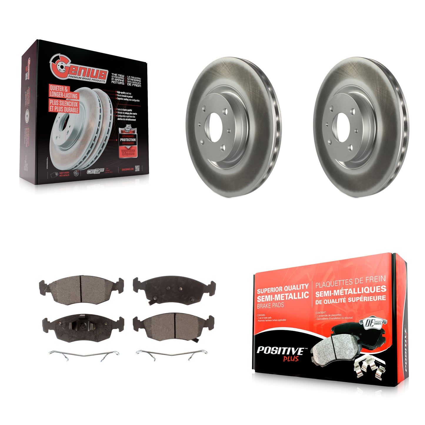 [Avant] Kit de disque (revêtu) et plaquette (semi-métallique) de frein pour Fiat 500 KGF-100499