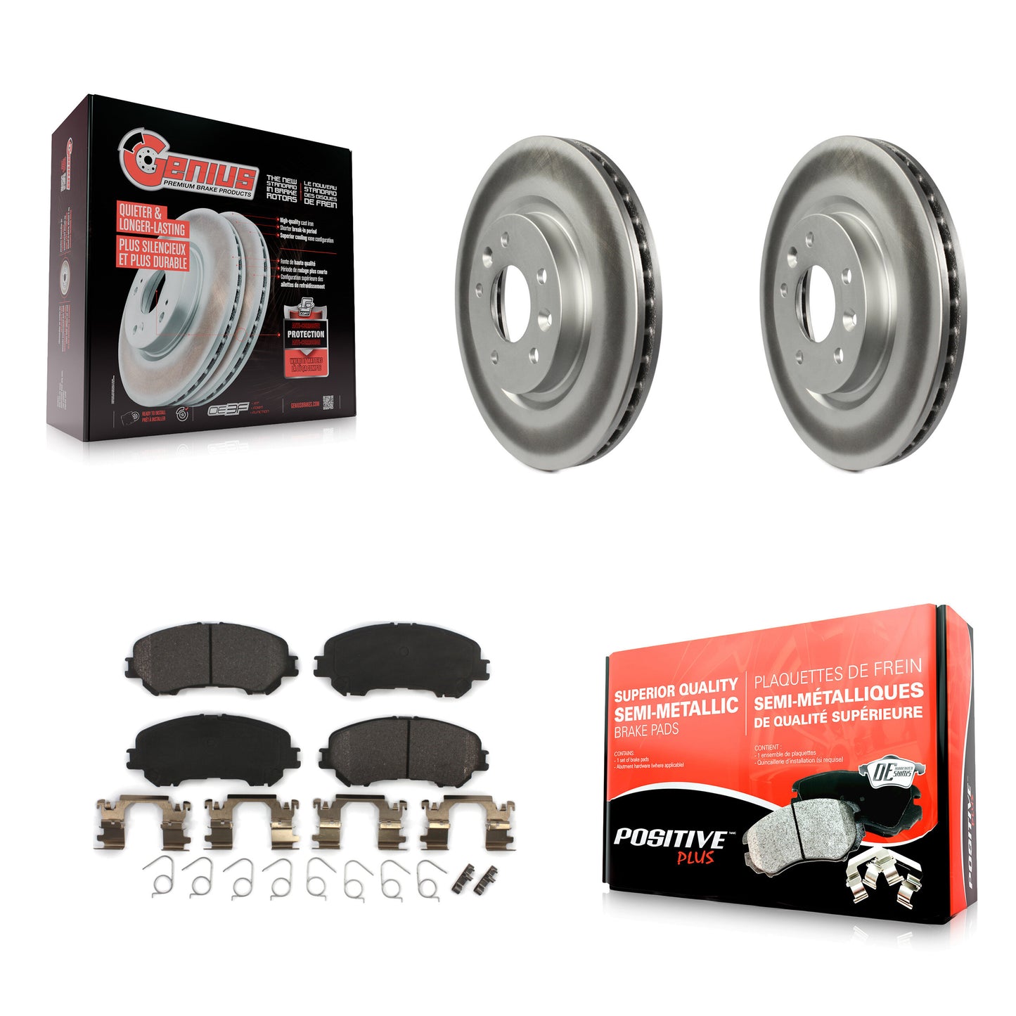 [Avant] Kit de disque (revêtu) et plaquette (semi-métallique) de frein pour Nissan Rogue Sport Qashqai KGF-100502