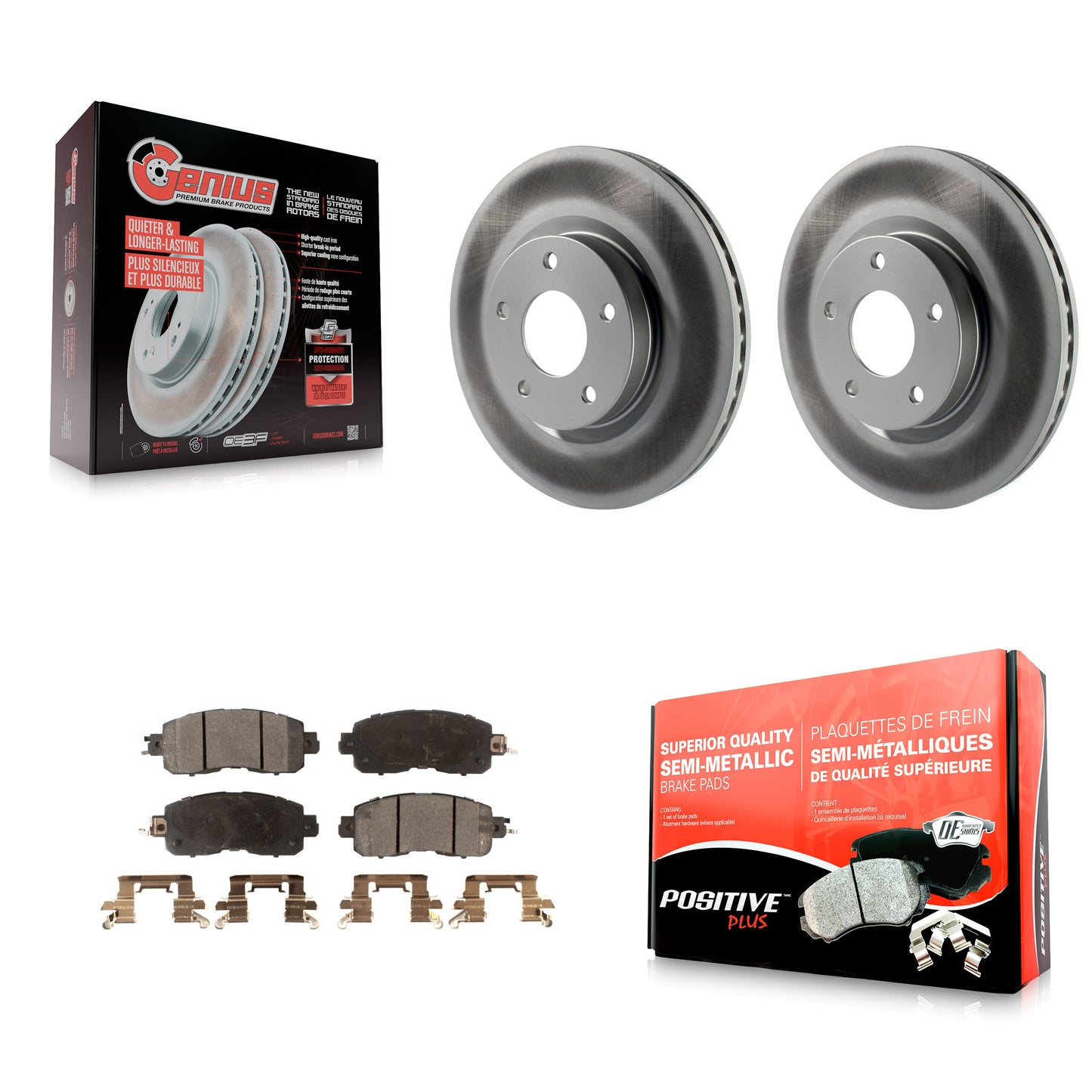 [Avant] Kit de disque (revêtu) et plaquette (semi-métallique) de frein pour Nissan Altima KGF-100506