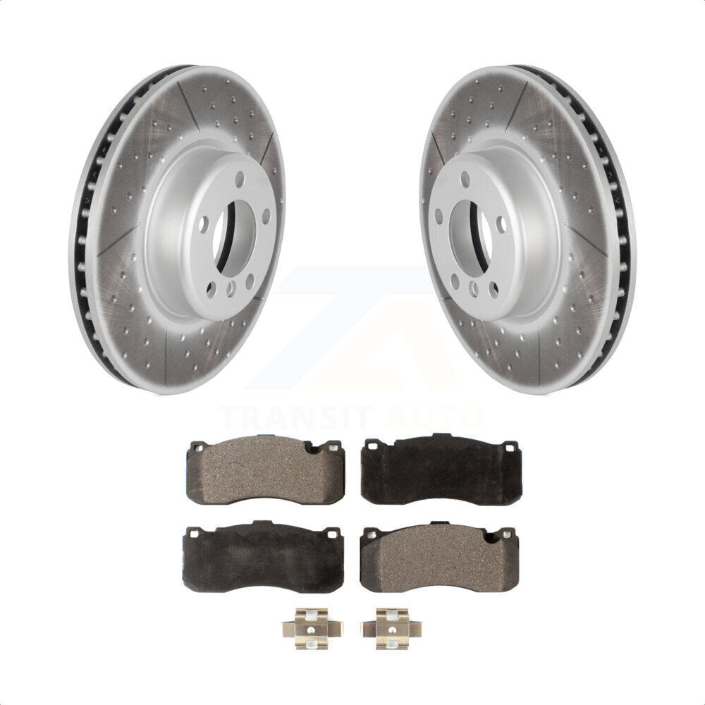 [Avant] Kit de disque (revêtu) et plaquette (semi-métallique) de frein pour 2013 BMW 328i 3.0L avec 340mm Diameter Rotor KGF-100520 par Transit Auto