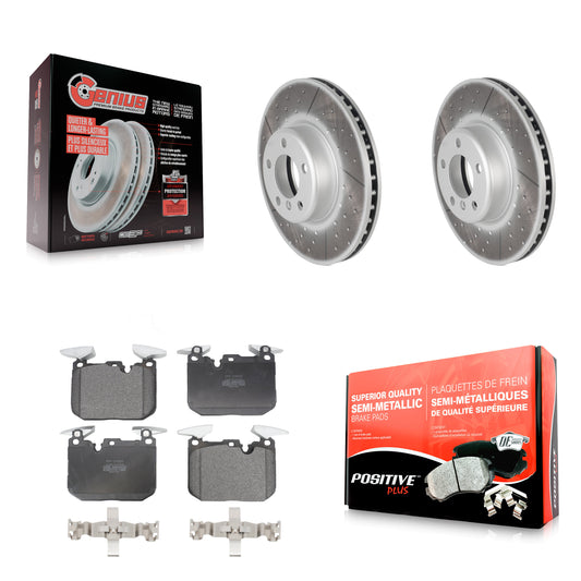 [Avant] Kit de disque (revêtu) et plaquette (semi-métallique) de frein pour BMW 328i 428i 330i xDrive 335i Gran Coupe 228i 440i 340i M240i 435i 230i ActiveHybrid 3 GT KGF-100522