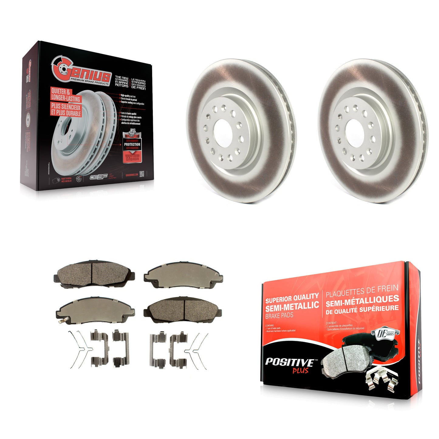 [Avant] Kit de disque (revêtu) et plaquette (semi-métallique) de frein pour Cadillac XT5 Buick Enclave XT6 KGF-100524