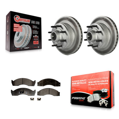 [Avant] Kit de disque (revêtu) et plaquette (semi-métallique) de frein pour 2000-2002 Ford E-450 Econoline Super Duty avec Single Rear Wheels KGF-100530
