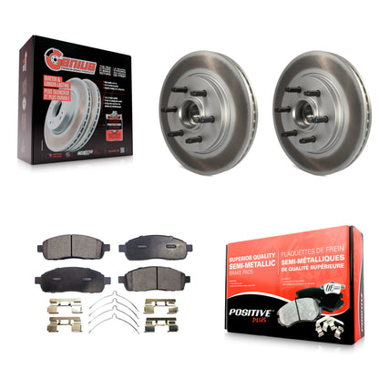 [Avant] Kit de disque (revêtu) et plaquette (semi-métallique) de frein pour Ford F-150 Lincoln Mark LT avec 6 Lug Wheels RWD KGF-100537