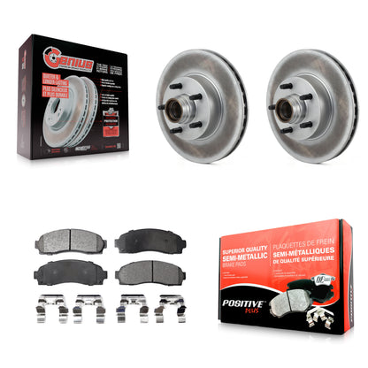 [Avant] Kit de disque (revêtu) et plaquette (semi-métallique) de frein pour 2010-2011 Ford Ranger RWD KGF-100543