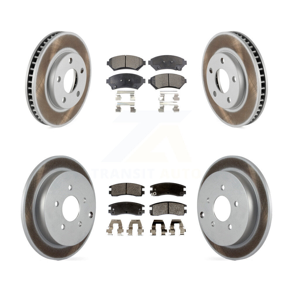 [Avant + Arrière] Kit de disque (revêtu) et plaquette (semi-métallique) de frein pour 2002-2004 Pontiac Montana FWD avec rear brakes KGF-100546