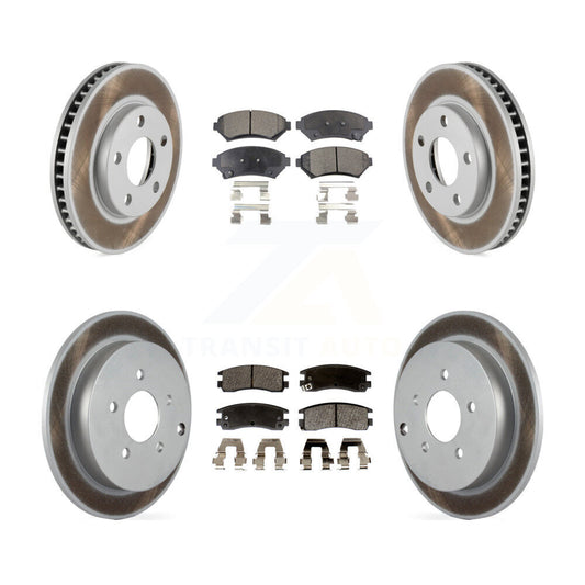 [Avant + Arrière] Kit de disque (revêtu) et plaquette (semi-métallique) de frein pour 2002-2004 Pontiac Montana FWD avec rear brakes KGF-100546