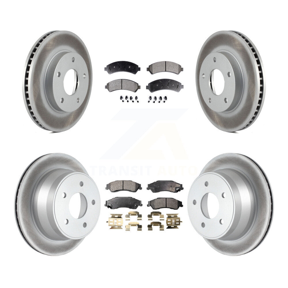 [Avant + Arrière] Kit de disque (revêtu) et plaquette (semi-métallique) de frein pour Chevrolet S10 Blazer GMC Sonoma Jimmy Oldsmobile Bravada Isuzu Hombre KGF-100550