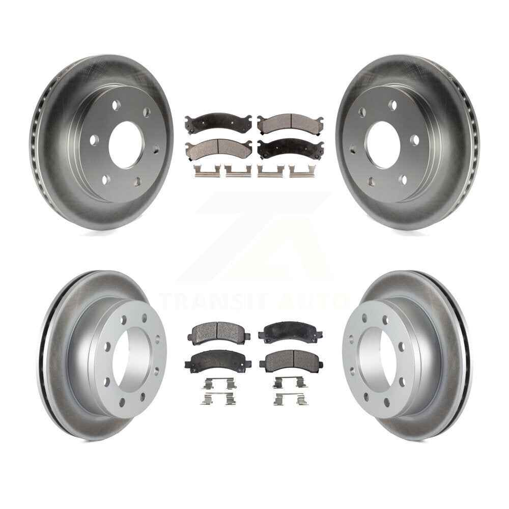 [Avant + Arrière] Kit de disque (revêtu) et plaquette (semi-métallique) de frein pour 2006 Chevrolet Express 2500 GMC Savana KGF-100552