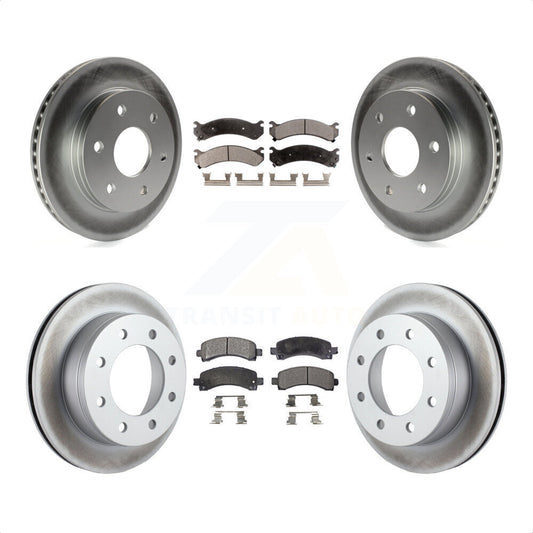 [Avant + Arrière] Kit de disque (revêtu) et plaquette (semi-métallique) de frein pour 2006 Chevrolet Express 2500 GAS engine avec 6 Lug Wheels KGF-100553 par Transit Auto