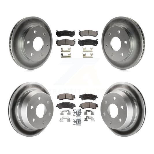 [Avant + Arrière] Kit de disque (revêtu) et plaquette (semi-métallique) de frein pour Chevrolet Silverado 1500 GMC Sierra Classic Suburban Tahoe Astro Yukon XL Safari KGF-100554