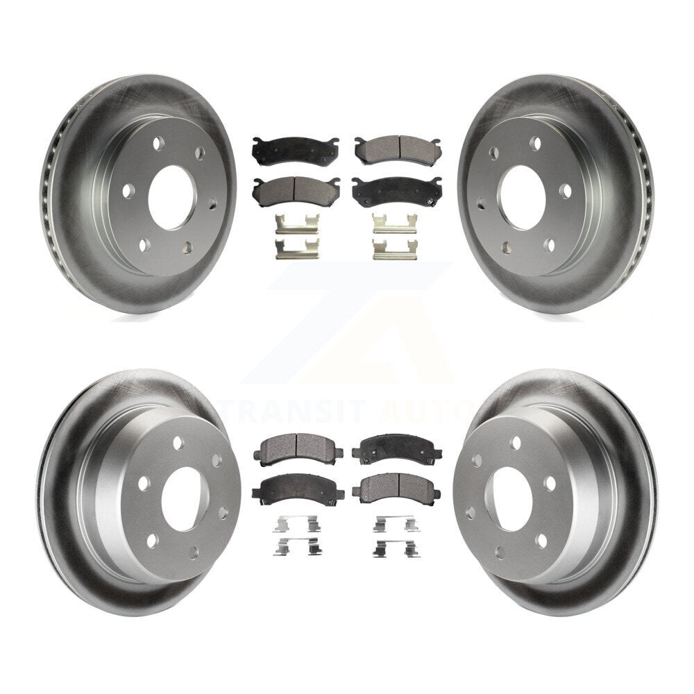 [Avant + Arrière] Kit de disque (revêtu) et plaquette (semi-métallique) de frein pour 2002 Chevrolet Avalanche 1500 avec Single Piston Caliper KGF-100556