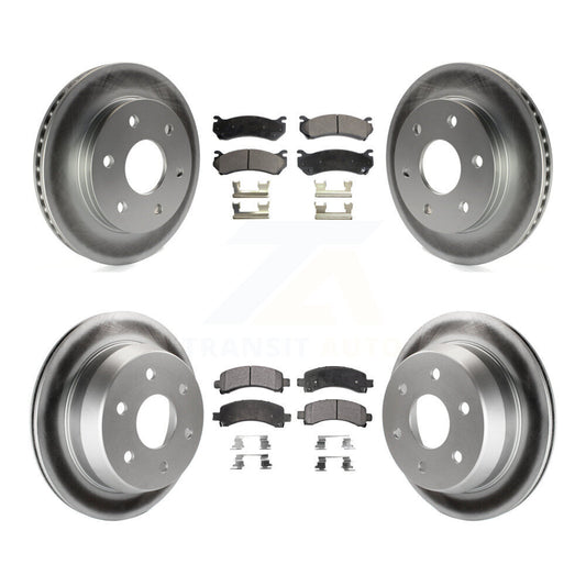 [Avant + Arrière] Kit de disque (revêtu) et plaquette (semi-métallique) de frein pour 2002 Chevrolet Avalanche 1500 avec Single Piston Caliper KGF-100556
