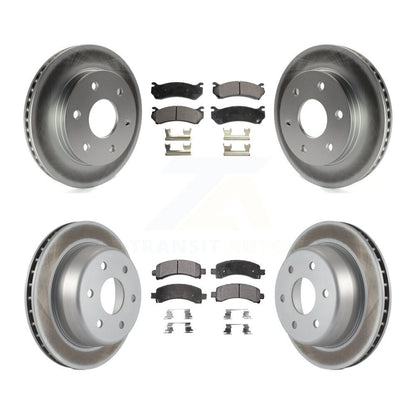 [Avant + Arrière] Kit de disque (revêtu) et plaquette (semi-métallique) de frein pour Chevrolet Tahoe GMC Suburban 1500 Yukon Avalanche XL Cadillac Escalade Express Savana KGF-100559