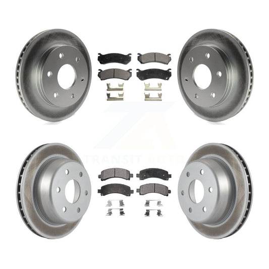 [Avant + Arrière] Kit de disque (revêtu) et plaquette (semi-métallique) de frein pour Chevrolet Tahoe GMC Suburban 1500 Yukon Avalanche XL Cadillac Escalade Express Savana KGF-100559