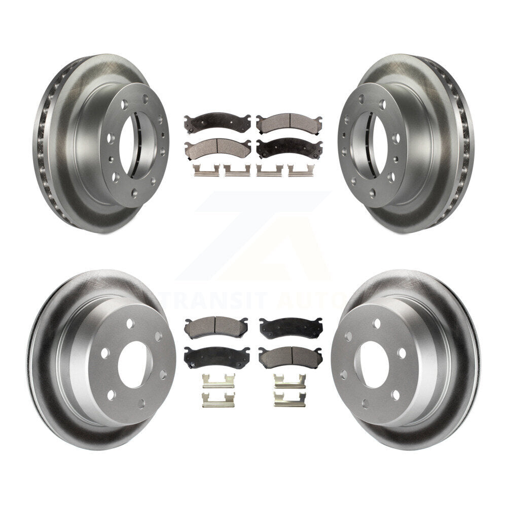 [Avant + Arrière] Kit de disque (revêtu) et plaquette (semi-métallique) de frein pour 2003 Chevrolet Silverado 2500 HD Suburban GMC Sierra KGF-100561