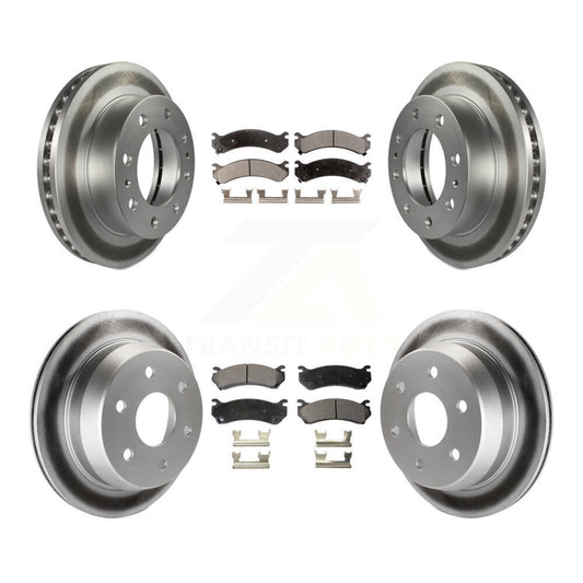 [Avant + Arrière] Kit de disque (revêtu) et plaquette (semi-métallique) de frein pour 2003 Chevrolet Silverado 2500 HD Suburban GMC Sierra KGF-100561