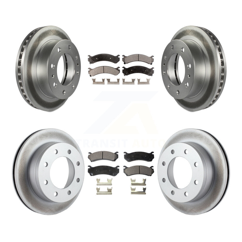 [Avant + Arrière] Kit de disque (revêtu) et plaquette (semi-métallique) de frein pour Chevrolet Silverado 2500 HD GMC Sierra Hummer H2 1500 Suburban Yukon XL Avalanche Classic KGF-100564