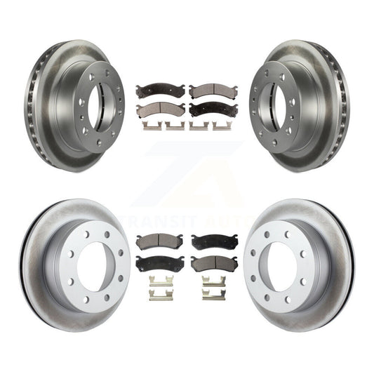 [Avant + Arrière] Kit de disque (revêtu) et plaquette (semi-métallique) de frein pour Chevrolet Silverado 2500 HD GMC Sierra Hummer H2 1500 Suburban Yukon XL Avalanche Classic KGF-100564