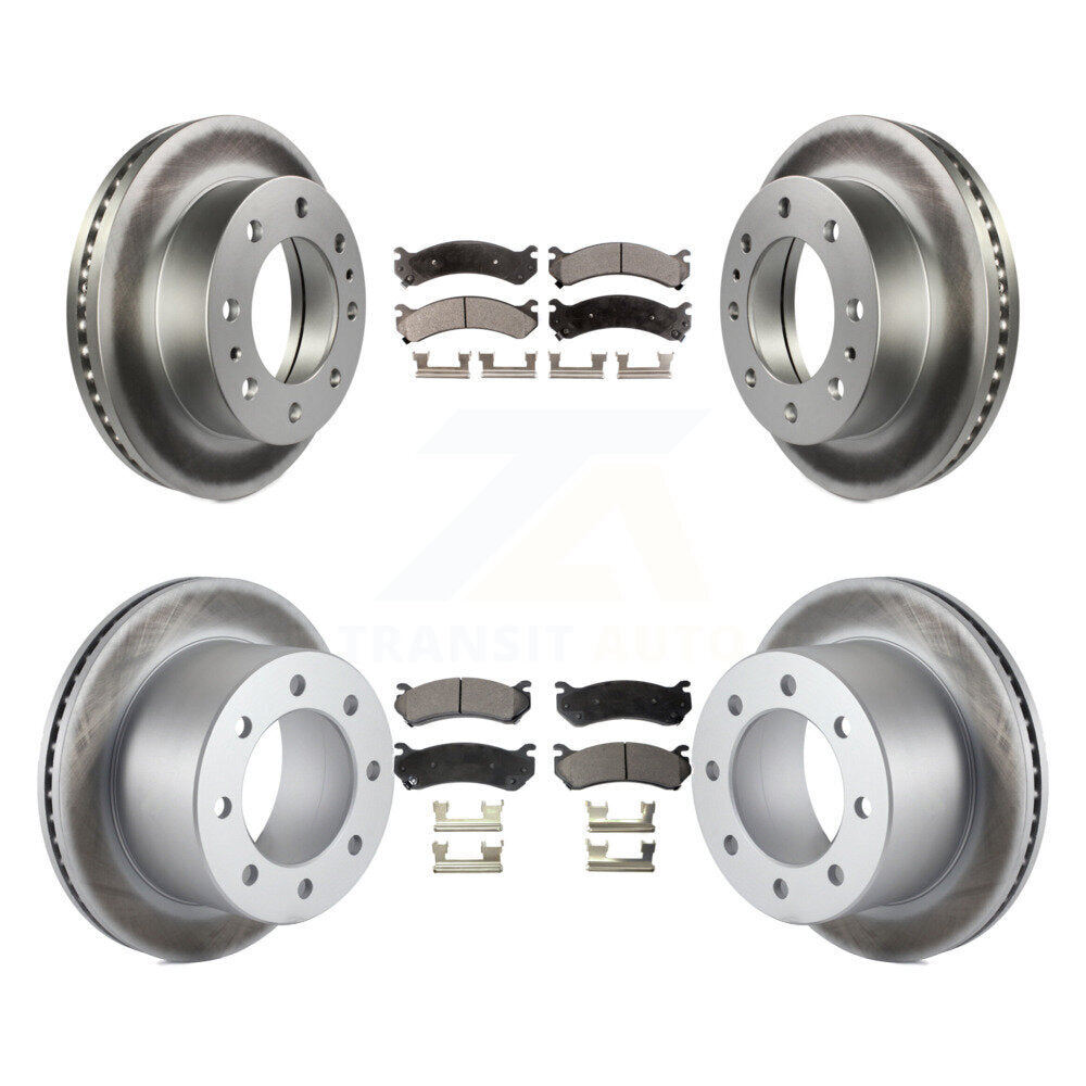[Avant + Arrière] Kit de disque (revêtu) et plaquette (semi-métallique) de frein pour 2007 GMC Sierra 3500 Classic avec 12000 Lb GVW KGF-100568