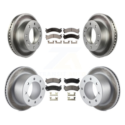 [Avant + Arrière] Kit de disque (revêtu) et plaquette (semi-métallique) de frein pour 2007 GMC Sierra 3500 Classic avec 12000 Lb GVW KGF-100568