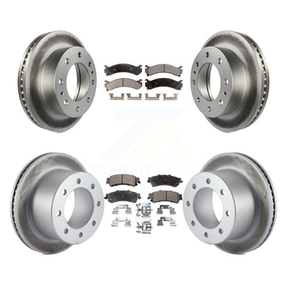 [Avant + Arrière] Kit de disque (revêtu) et plaquette (semi-métallique) de frein pour 2001 Chevrolet Silverado 3500 GMC Sierra KGF-100569