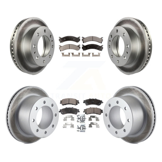 [Avant + Arrière] Kit de disque (revêtu) et plaquette (semi-métallique) de frein pour 2001 Chevrolet Silverado 3500 GMC Sierra KGF-100569