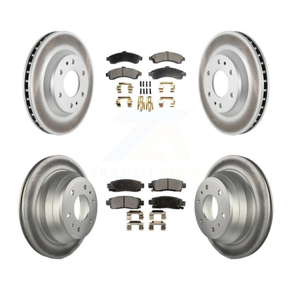 [Avant + Arrière] Kit de disque (revêtu) et plaquette (semi-métallique) de frein pour Chevrolet Trailblazer GMC Envoy Buick Rainier Oldsmobile Bravada Isuzu Ascender KGF-100571