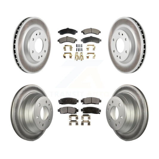 [Avant + Arrière] Kit de disque (revêtu) et plaquette (semi-métallique) de frein pour Chevrolet Trailblazer GMC Envoy Buick Rainier Oldsmobile Bravada Isuzu Ascender KGF-100571