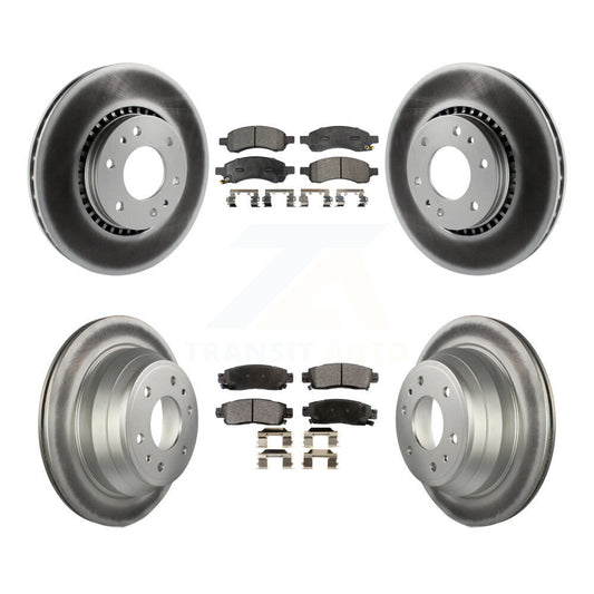 [Avant + Arrière] Kit de disque (revêtu) et plaquette (semi-métallique) de frein pour Chevrolet Trailblazer GMC Envoy EXT XL Buick Rainier Saab 9-7x Isuzu Ascender KGF-100572