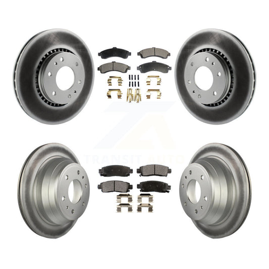 [Avant + Arrière] Kit de disque (revêtu) et plaquette (semi-métallique) de frein pour Chevrolet Trailblazer GMC EXT Envoy XL Buick Rainier XUV SSR Isuzu Ascender Saab 9-7x KGF-100573