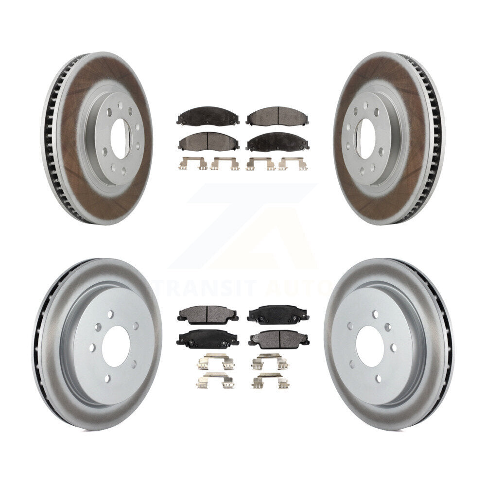 [Avant + Arrière] Kit de disque (revêtu) et plaquette (semi-métallique) de frein pour Cadillac CTS avec Standard Suspension KGF-100575