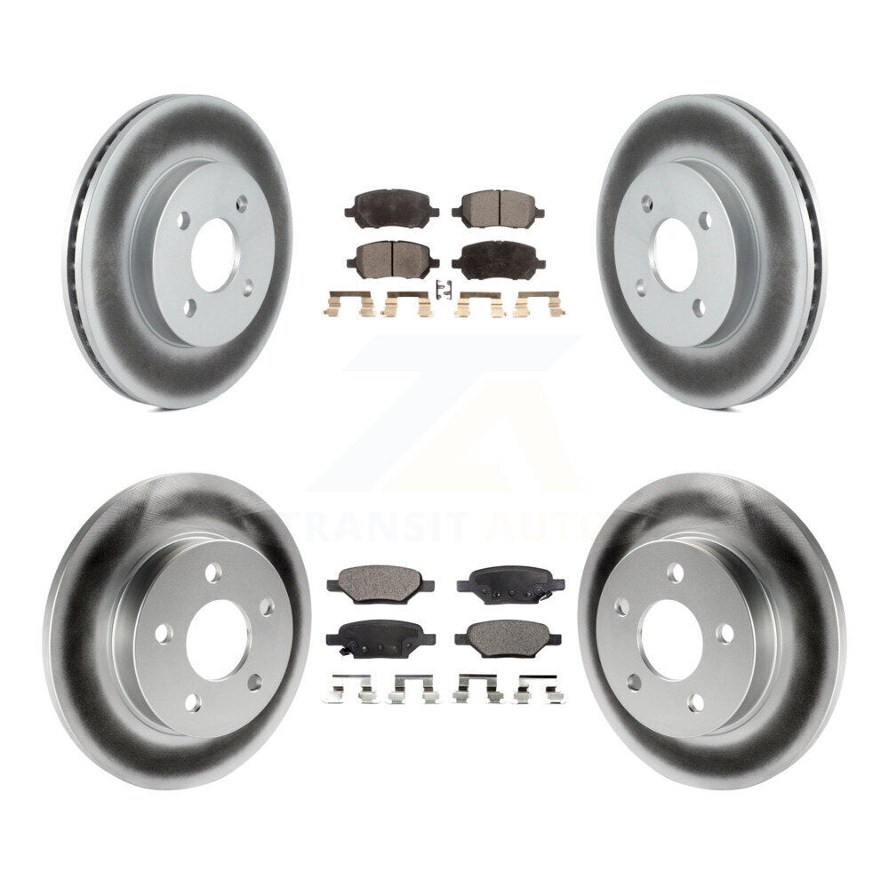 [Avant + Arrière] Kit de disque (revêtu) et plaquette (semi-métallique) de frein pour Pontiac G5 Pursuit avec Drum Brakes KGF-100576
