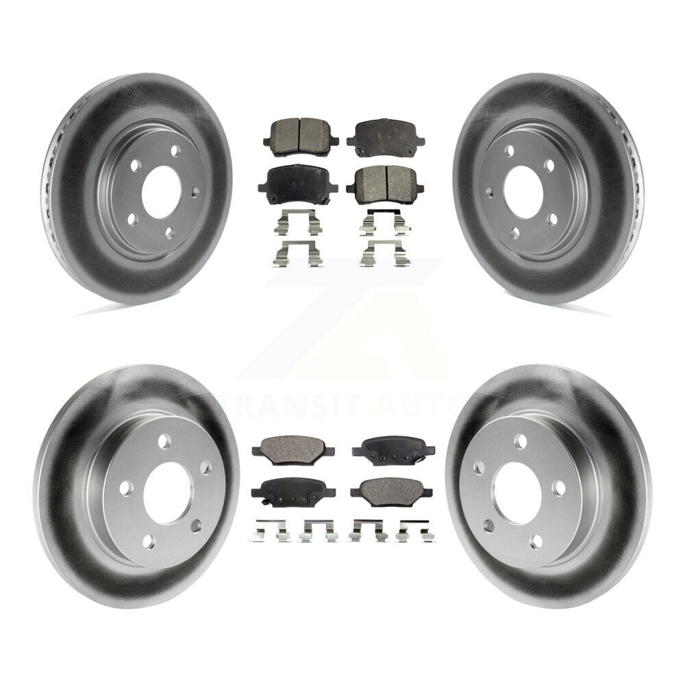 [Avant + Arrière] Kit de disque (revêtu) et plaquette (semi-métallique) de frein pour Chevrolet Cobalt Saturn Ion HHR Malibu Pontiac G6 Pursuit KGF-100577
