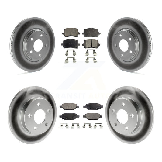 [Avant + Arrière] Kit de disque (revêtu) et plaquette (semi-métallique) de frein pour Chevrolet Cobalt Saturn Ion HHR Malibu Pontiac G6 Pursuit KGF-100577