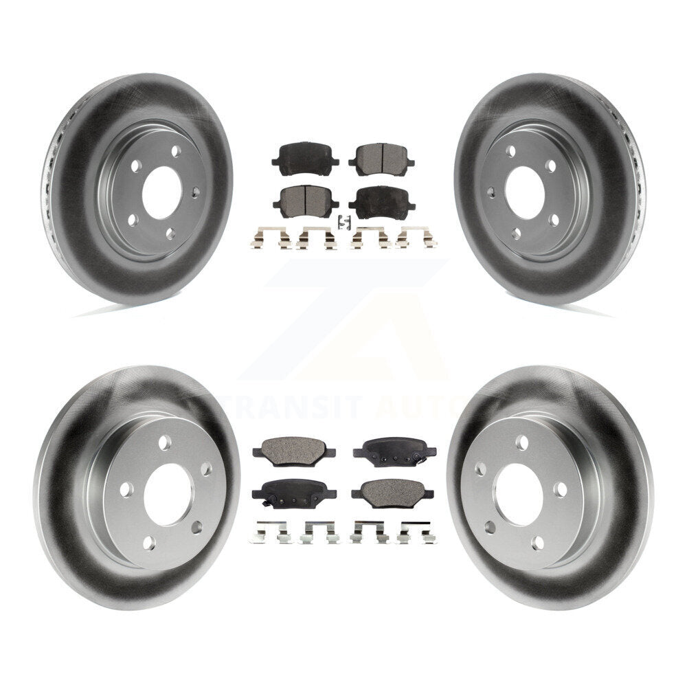 [Avant + Arrière] Kit de disque (revêtu) et plaquette (semi-métallique) de frein pour Chevrolet Malibu Pontiac G6 Cobalt Saturn Aura G5 KGF-100578