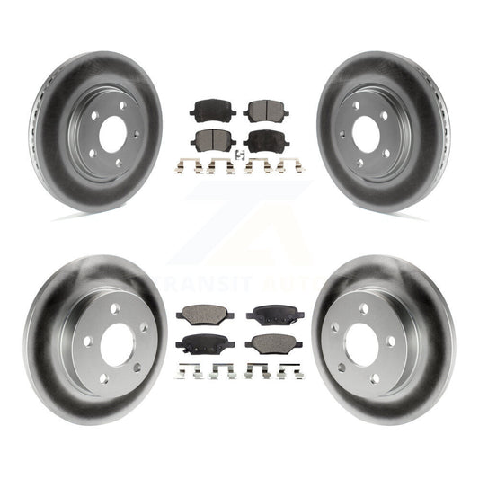 [Avant + Arrière] Kit de disque (revêtu) et plaquette (semi-métallique) de frein pour Chevrolet Malibu Pontiac G6 Cobalt Saturn Aura G5 KGF-100578