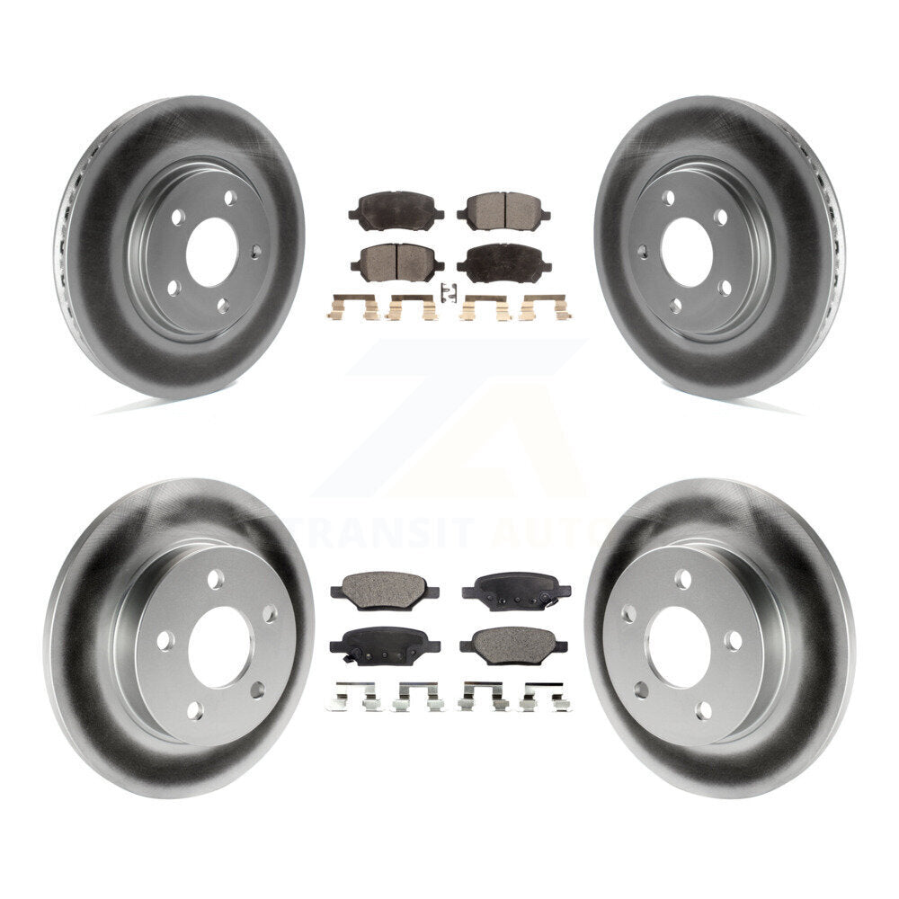 [Avant + Arrière] Kit de disque (revêtu) et plaquette (semi-métallique) de frein pour 2010 Pontiac G5 avec Brakes KGF-100579