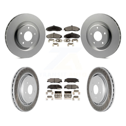 [Avant + Arrière] Kit de disque (revêtu) et plaquette (semi-métallique) de frein pour 2006-2008 Cadillac XLR Naturally Aspirated avec Heavy Duty Brakes KGF-100585