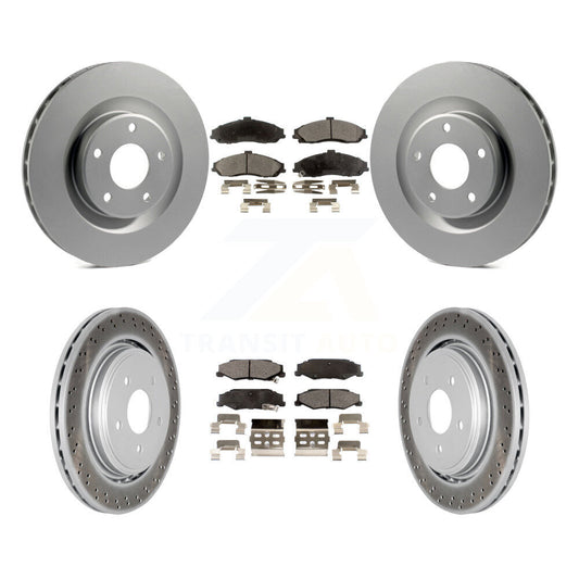 [Avant + Arrière] Kit de disque (revêtu) et plaquette (semi-métallique) de frein pour 2006-2008 Cadillac XLR Naturally Aspirated avec Heavy Duty Brakes KGF-100585
