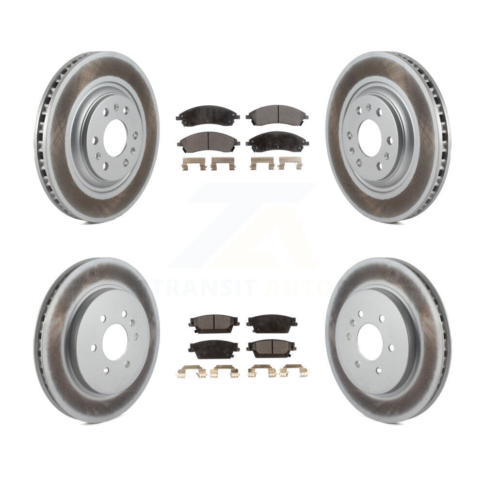 [Avant + Arrière] Kit de disque (revêtu) et plaquette (semi-métallique) de frein pour Cadillac SRX KGF-100586