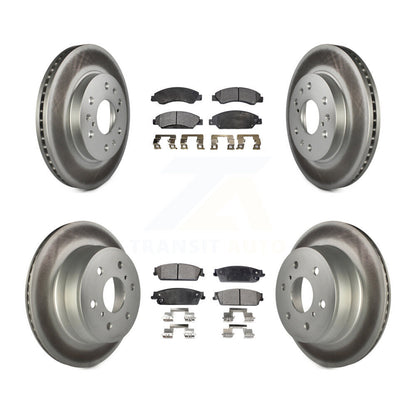 [Avant + Arrière] Kit de disque (revêtu) et plaquette (semi-métallique) de frein pour 2007 Chevrolet Tahoe GMC Suburban 1500 Yukon Cadillac Avalanche XL Escalade ESV EXT KGF-100587