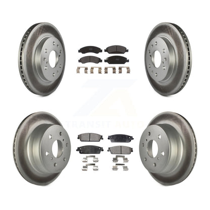 [Avant + Arrière] Kit de disque (revêtu) et plaquette (semi-métallique) de frein pour Chevrolet Silverado 1500 GMC Sierra Tahoe Suburban Yukon Cadillac XL Avalanche Escalade ESV EXT KGF-100591