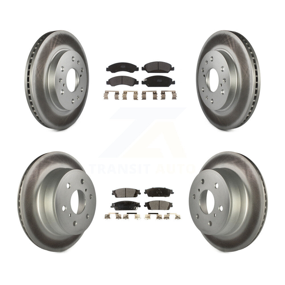 [Avant + Arrière] Kit de disque (revêtu) et plaquette (semi-métallique) de frein pour Chevrolet Silverado 1500 GMC Sierra Tahoe Suburban Yukon Cadillac XL Escalade ESV KGF-100592